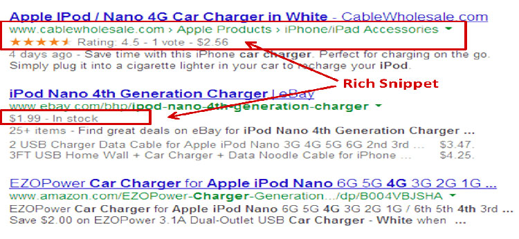 Rich snippets in Google